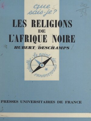 cover image of Les religions de l'Afrique noire